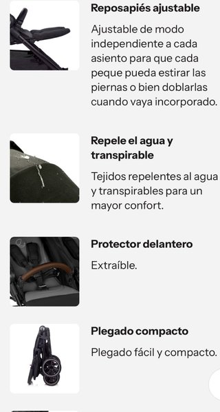 Carro Gemelar Jané Negro