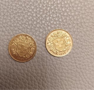 Moneda 24 kl Helvetia Oro 1927 1935