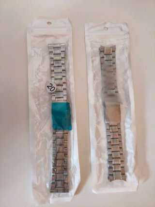 Correa de reloj, metal plateado Talla 18;20(2).