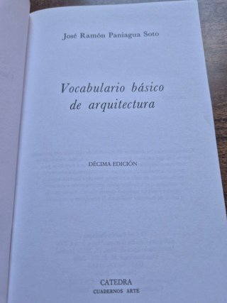 Arquitectura. Vocabulario básico. Paniagua.