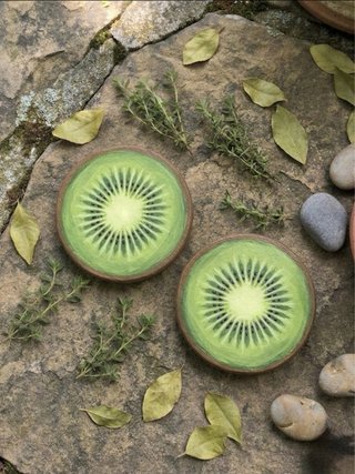 Set of customised hand painted coasters