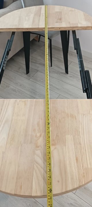Mesa de comedor redonda extensible madera y metal