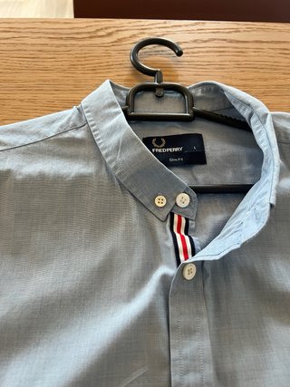 Camisa Fred Perry Azul Manga Corta