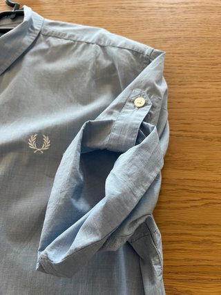 Camisa Fred Perry Azul Manga Corta