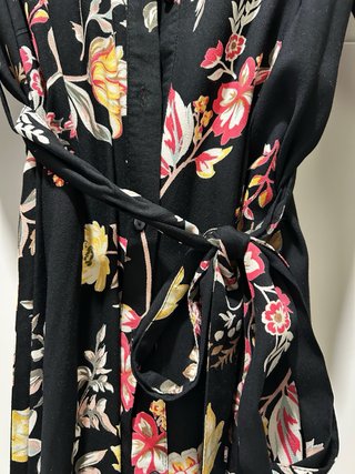 Vestido floral Pieces negro talla M