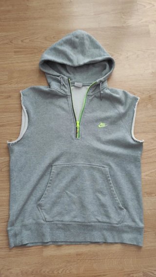 Sudadera Nike sin mangas gris con cremallera