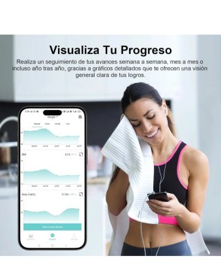 Báscula Inteligente Healthkeep Negra y Plateada