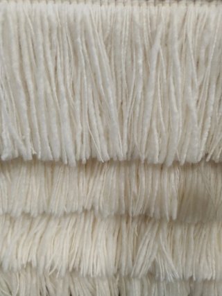 Bolso Uterqüe Piel y Flecos Beige/Blanco