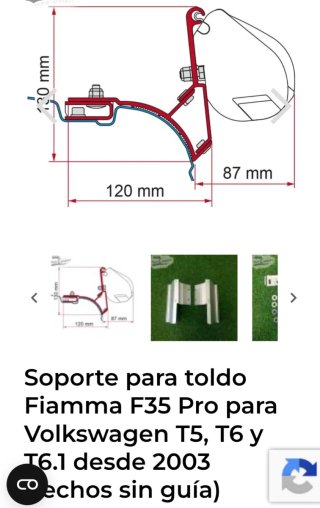 Kit montaje toldo Fiamma VW T5/T6/T6.1