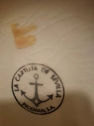 Palancanero de madera+Jarra La Cartuja de Sevilla