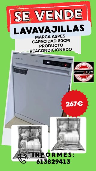 Lavavajillas Aspes Blanco 60cm Reacondicionado