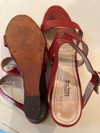 Sandalias cuña Lotusse Talla 40 Rojas