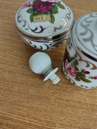 Juego de tocador porcelana flores