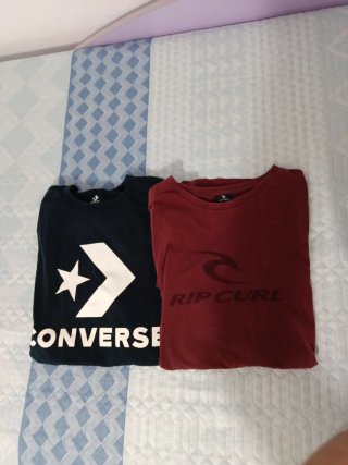 Lote 2 Camisetas Converse y Rip Curl Talla M
