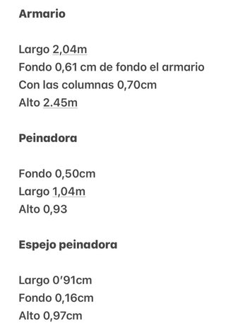 Armario y peinadora de caoba