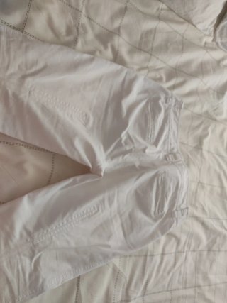 Pantalón largo estrecho blanco