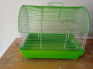 Jaula para hámster verde y blanca