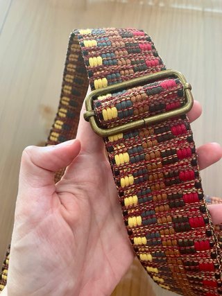 Bolso piel marrón flecos