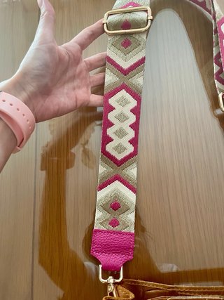 Bolso piel marrón flecos