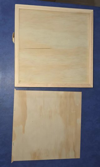2 Cajas de madera con adhesivo para álbum 20x20