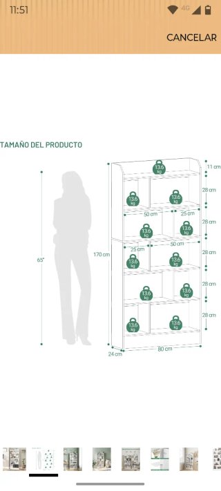 Nuevo Librería Estantería 6 Niveles