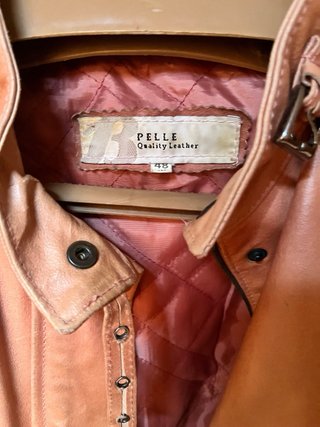 Chaqueta Biker Cuero Vintage Marrón