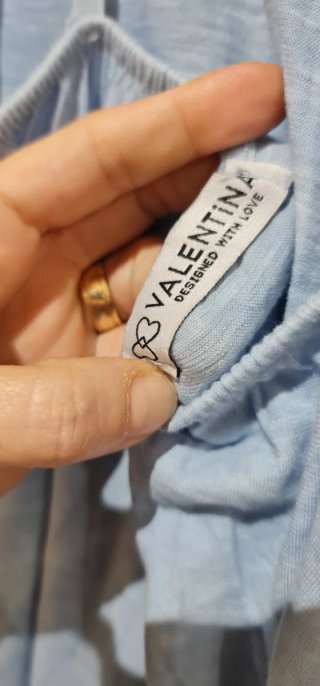 Vestido Valentina Tie-Dye Azul y Blanco Talla Únic