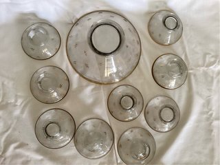Juego antiguo de 10 copas de macedonia