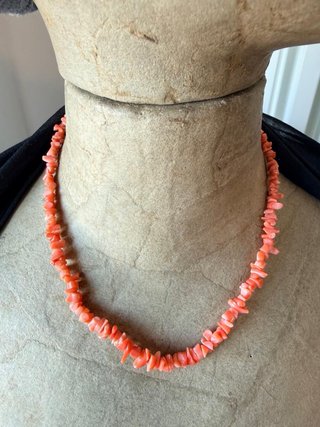Collana Corallo Rosa Vintage Anni '70/'80