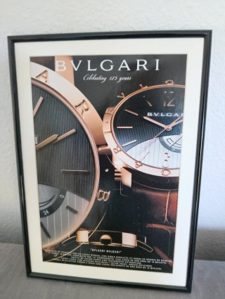 Quadro Pubblicità Bvlgari 125 Anni Orologi