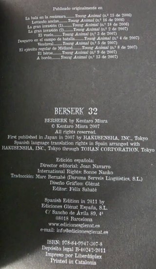 Berserk 31 y 32 Tomos Manga Anime Gatsu