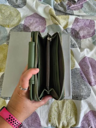 Cartera Misako verde y beige