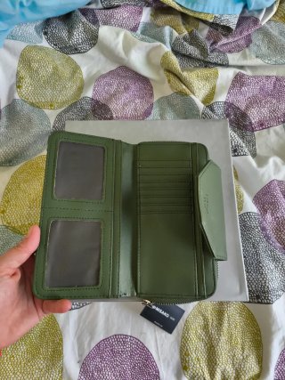 Cartera Misako verde y beige