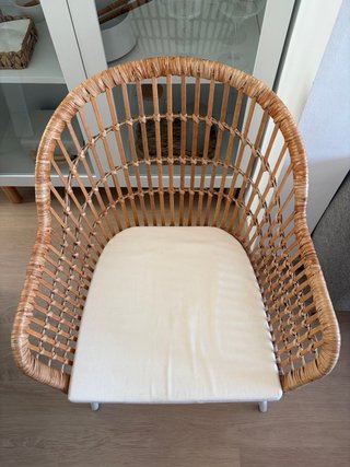 Silla Ratán Ikea Blanca y Marrón