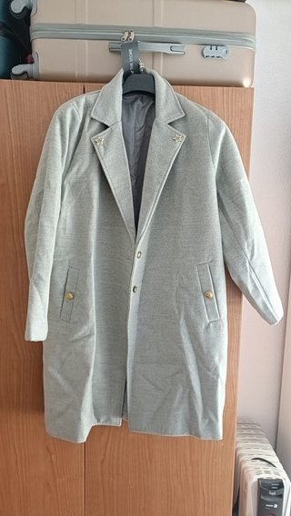 Abrigo Paño Gris Claro Oversize