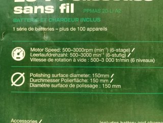 Pulidora Enceradora Parkside 20V + Batería 4Ah