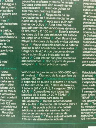 Pulidora Enceradora Parkside 20V + Batería 4Ah