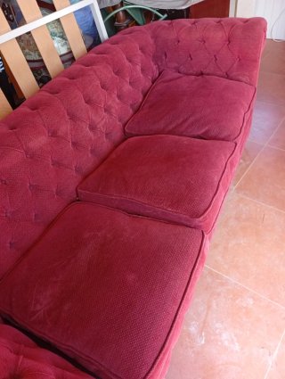 Sofá Chester Terciopelo Rojo