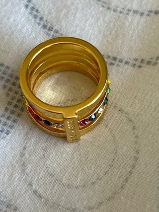 Anillo Bimba y Lola Dorado Multicolor