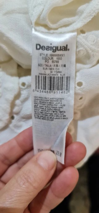 Camisa Ibicenca Desigual Talla L Blanca Nueva