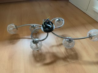 Lámpara LED techo acero inoxidable y cristal