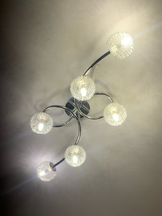 Lámpara LED techo acero inoxidable y cristal
