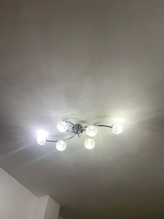 Lámpara LED techo acero inoxidable y cristal