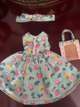 Vestido Nancy con diadema y bolso ( no muñeca)