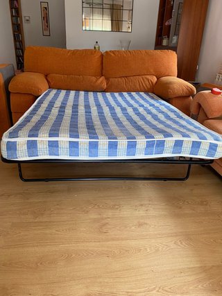 Sofá Cama Naranja Tapizado