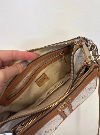 Borsa Guess Beige/Marrone Monogram