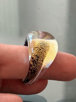 Anello Vetro Murano Fascia Bombato