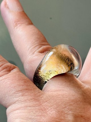 Anello Vetro Murano Fascia Bombato