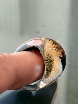 Anello Vetro Murano Fascia Bombato