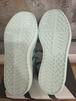 Zapatillas Adidas VL COURT BOLD J grises y turques